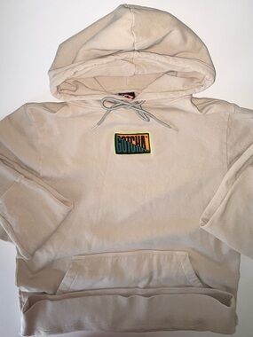 Gotcha Hoodie Mens M Beige Logo Surf Skate Pullover Streetwear